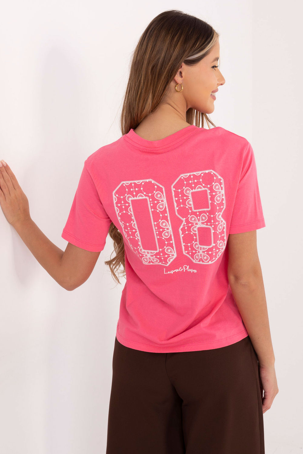 Tshirt Damski Model D12022M02853A Pink - Sublevel - obrazek 3