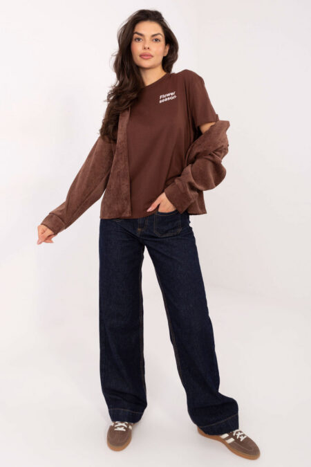 Koszula Damska Model D50061J11078A3 Dark Brown - Sublevel