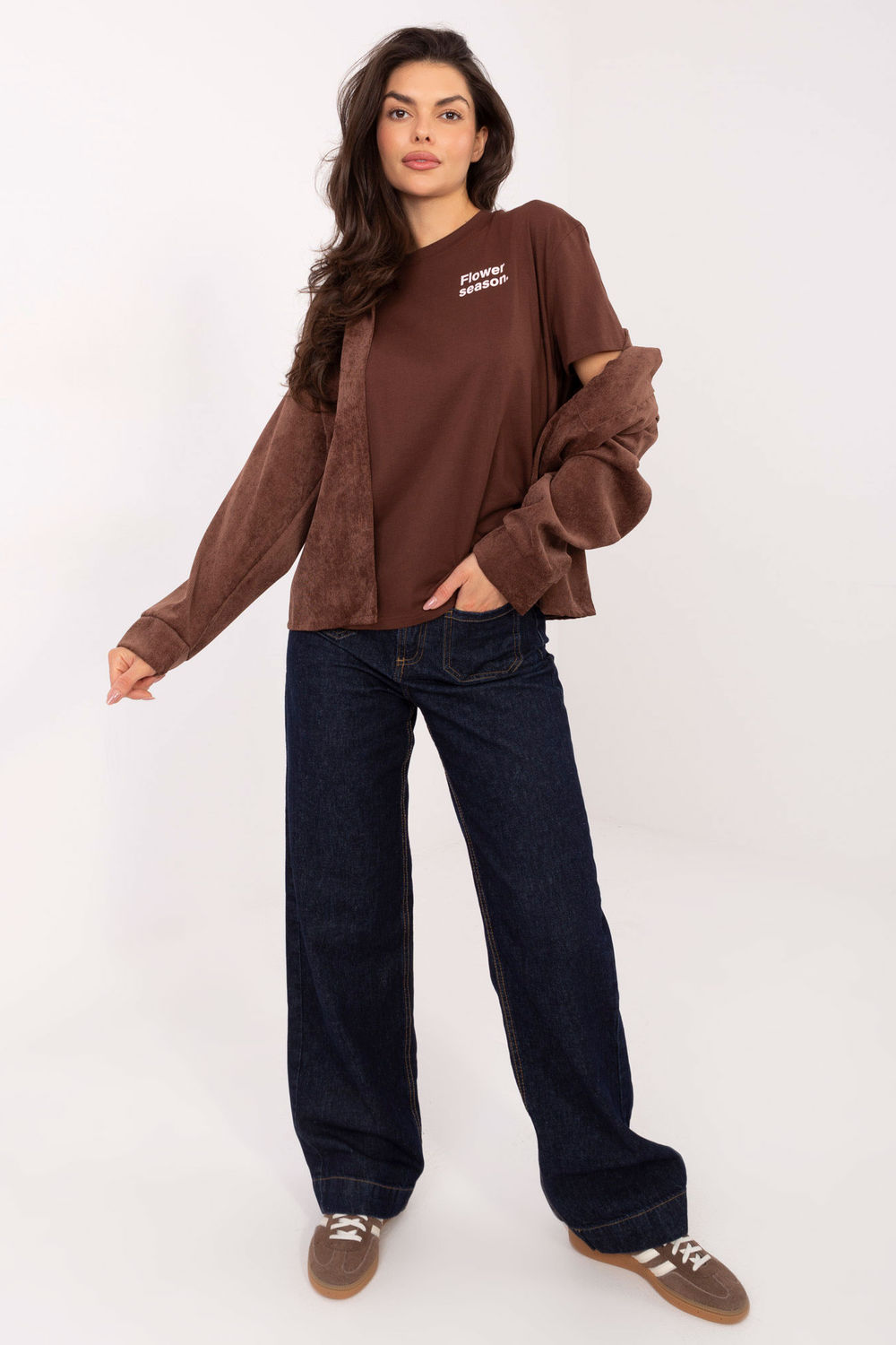Koszula Damska Model D50061J11078A3 Dark Brown - Sublevel