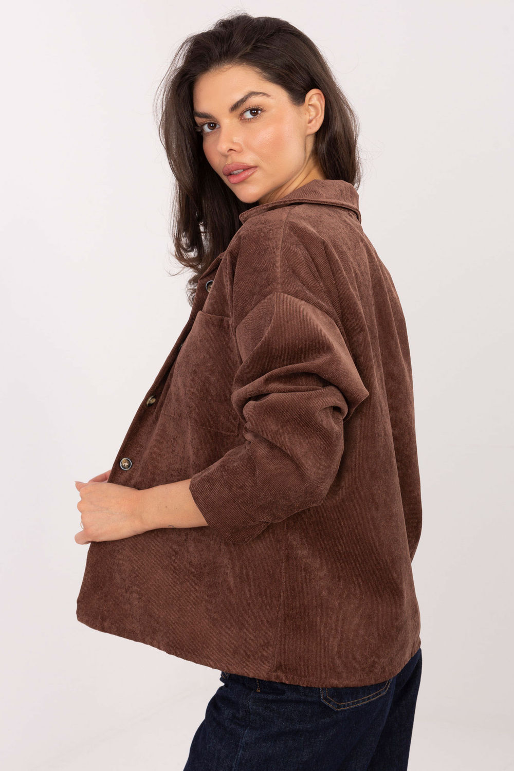 Koszula Damska Model D50061J11078A3 Dark Brown - Sublevel - obrazek 2