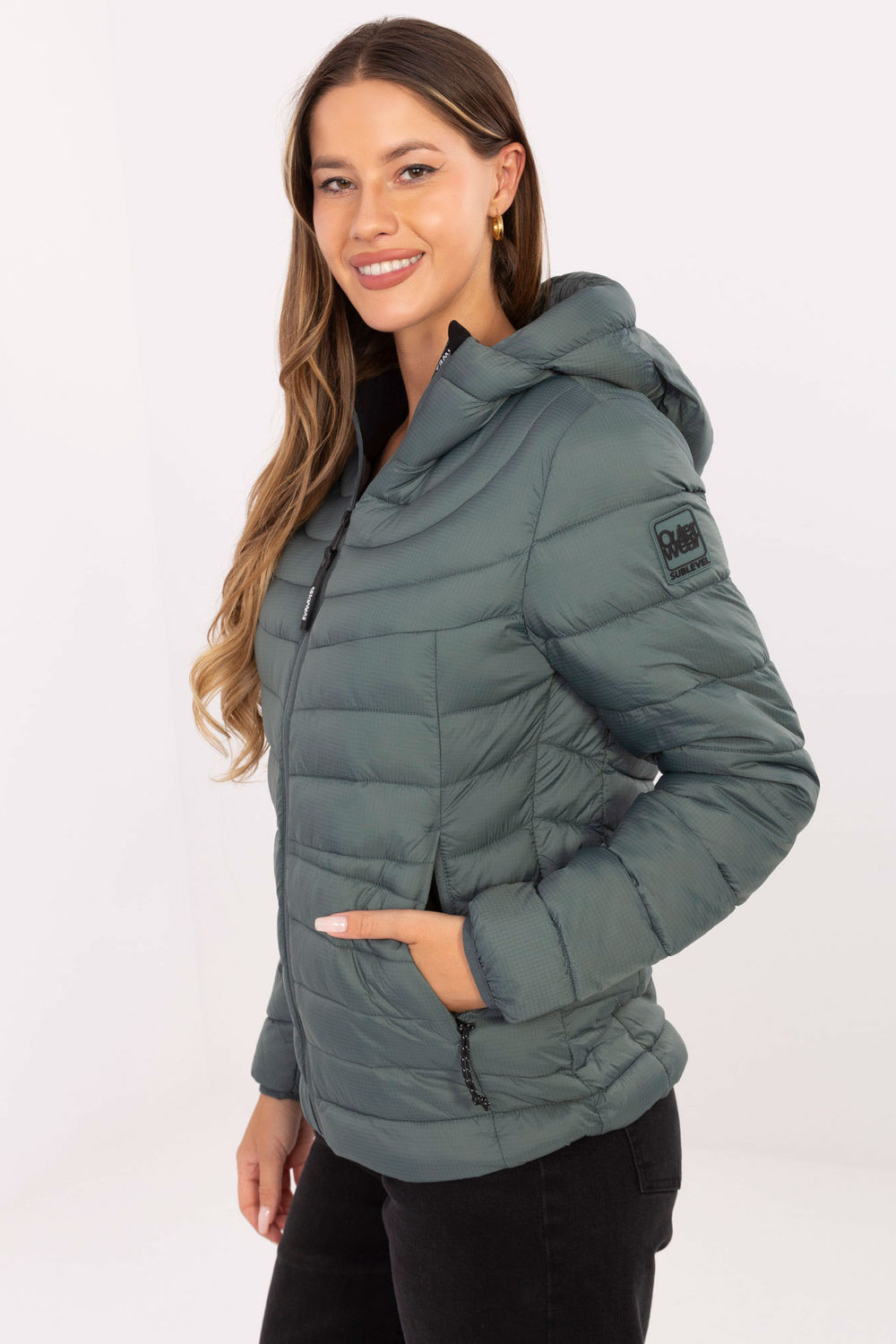 Kurtka Damska Model D50092XB44554A2 Dark Green - Sublevel - obrazek 2