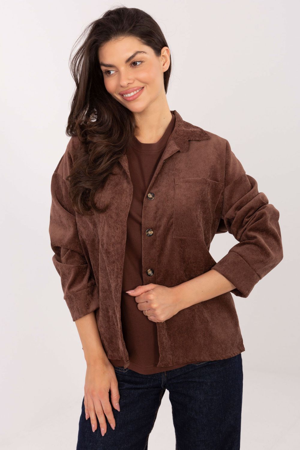 Koszula Damska Model D50061J11078A3 Dark Brown - Sublevel - obrazek 4