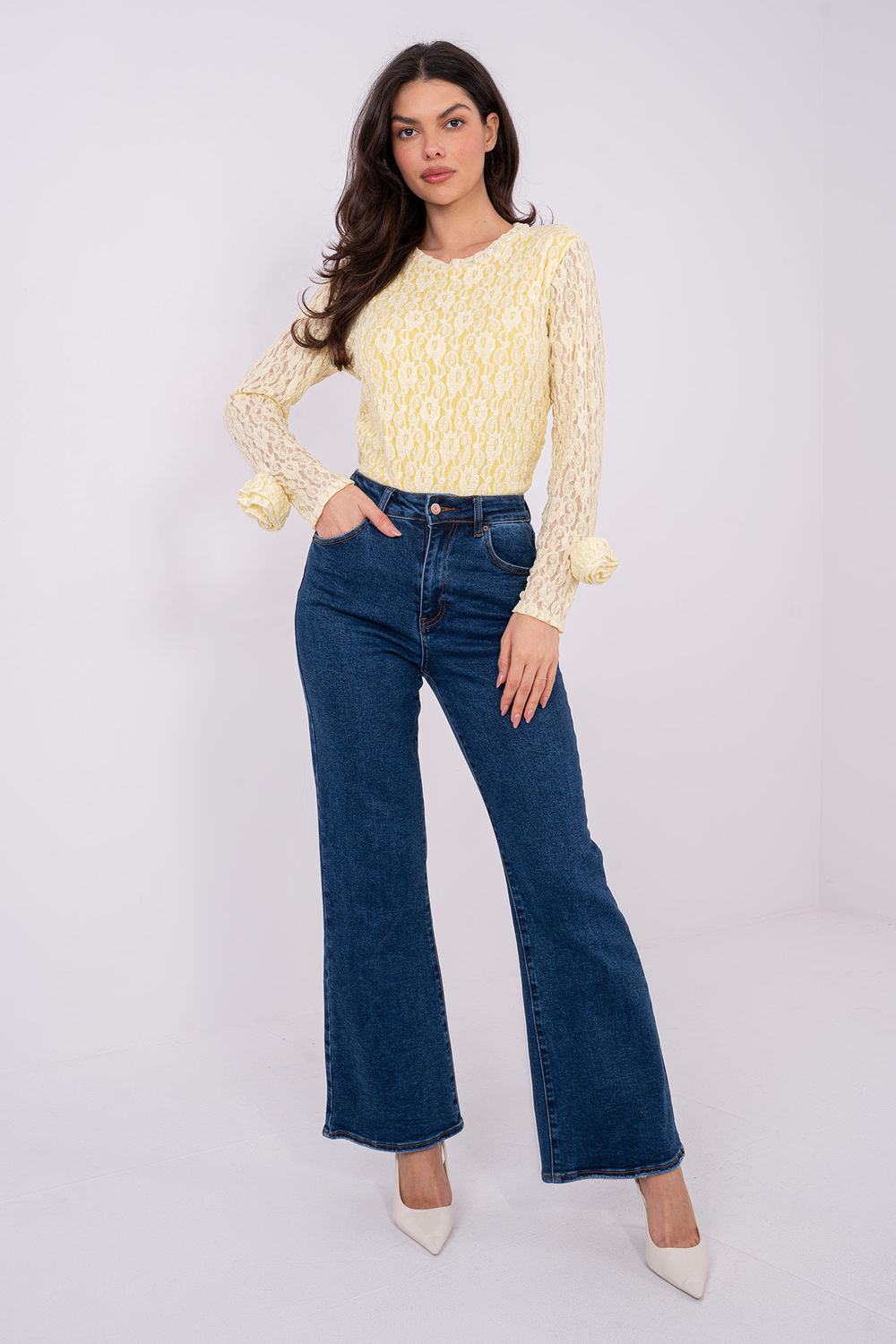 Bluzka Model IT-BZ-9950.79 Light Yellow - Italy Moda - obrazek 2