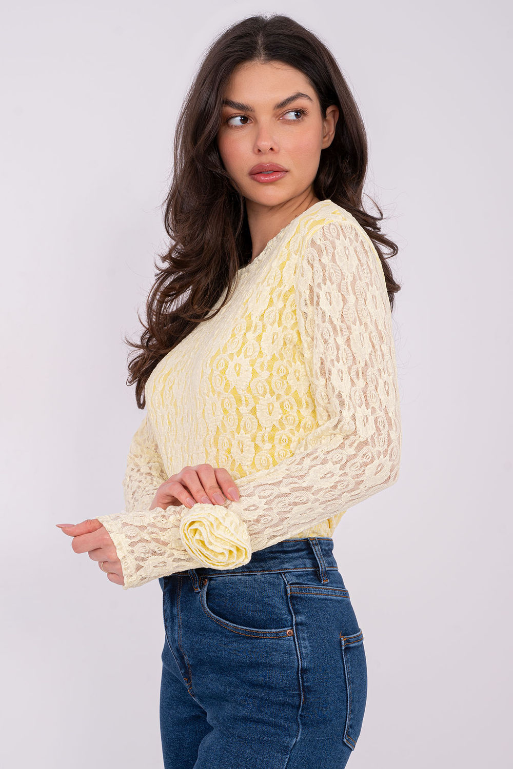 Bluzka Model IT-BZ-9950.79 Light Yellow - Italy Moda - obrazek 3