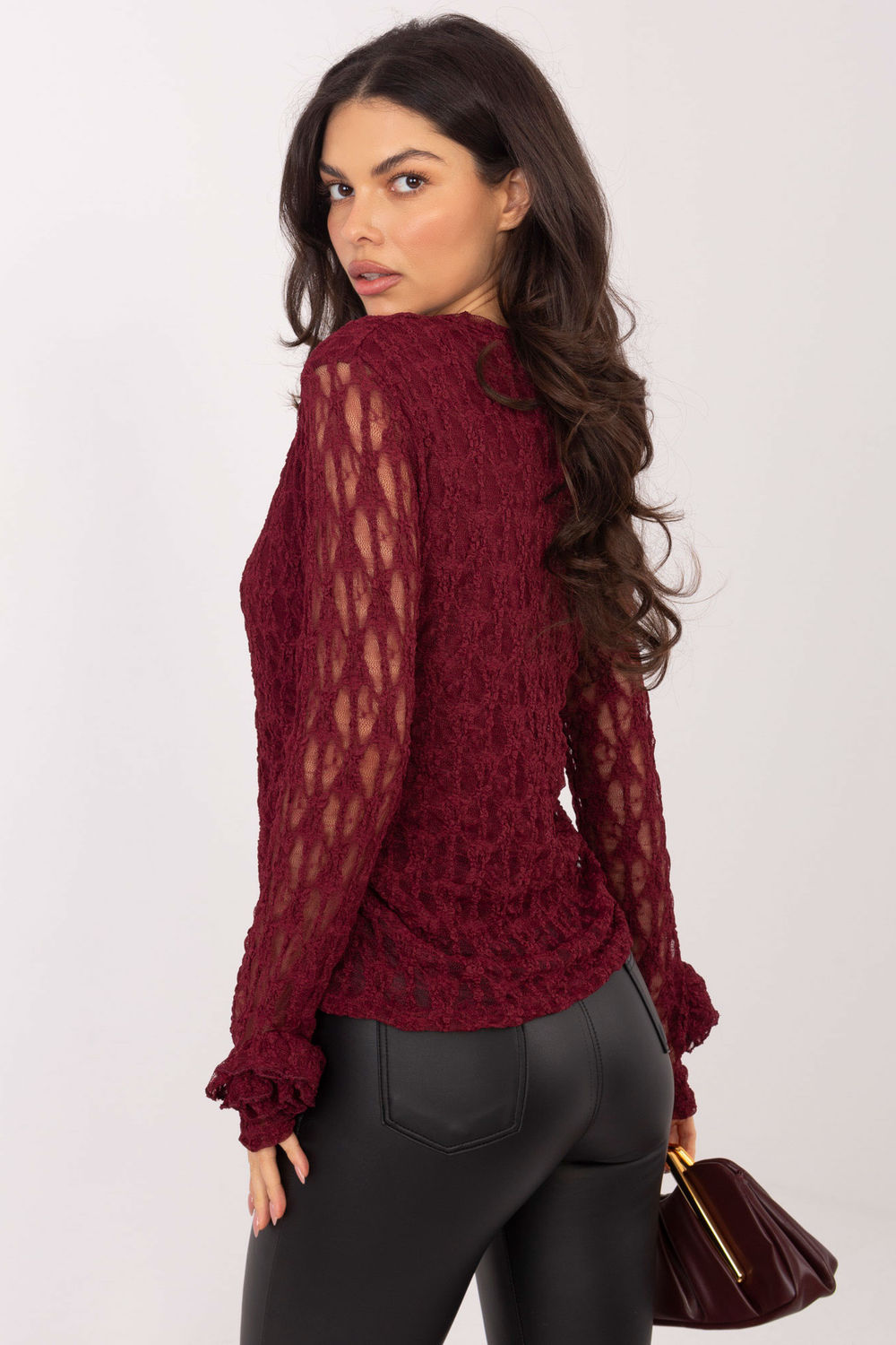 Bluzka Model IT-BZ-9950.79 Bordo - Italy Moda - obrazek 3