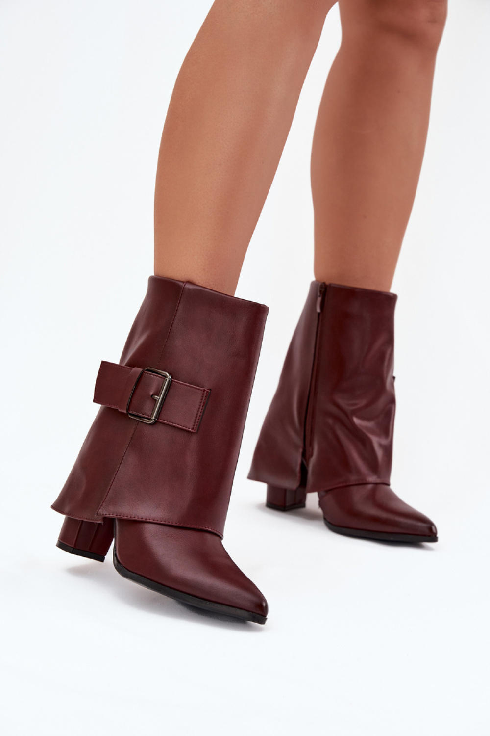 Botki Model Ylenara DA162P Bordo - Step in style