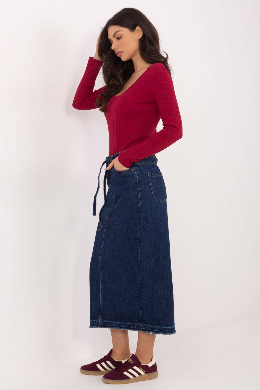 Spódnica Model D80030BI50248D300 Navy - Sublevel - obrazek 3