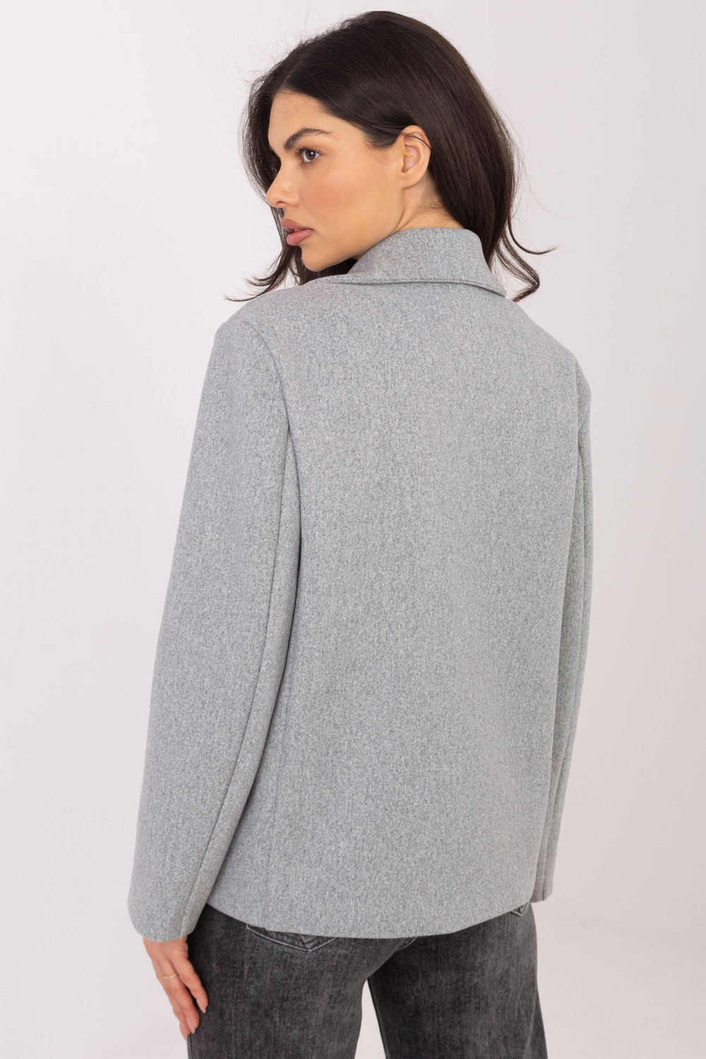 Płaszcz Damski Model IT-KR-FL9559.02P Grey - Rue Paris - obrazek 2