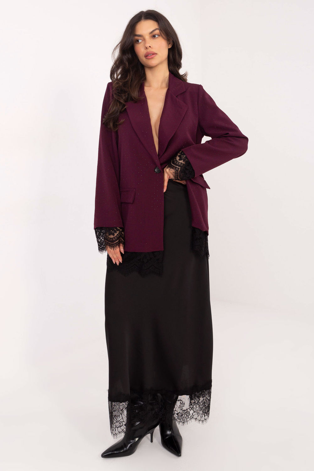 Marynarka Model IT-MA-FL9916-1.07P Dark Red - Italy Moda - obrazek 2