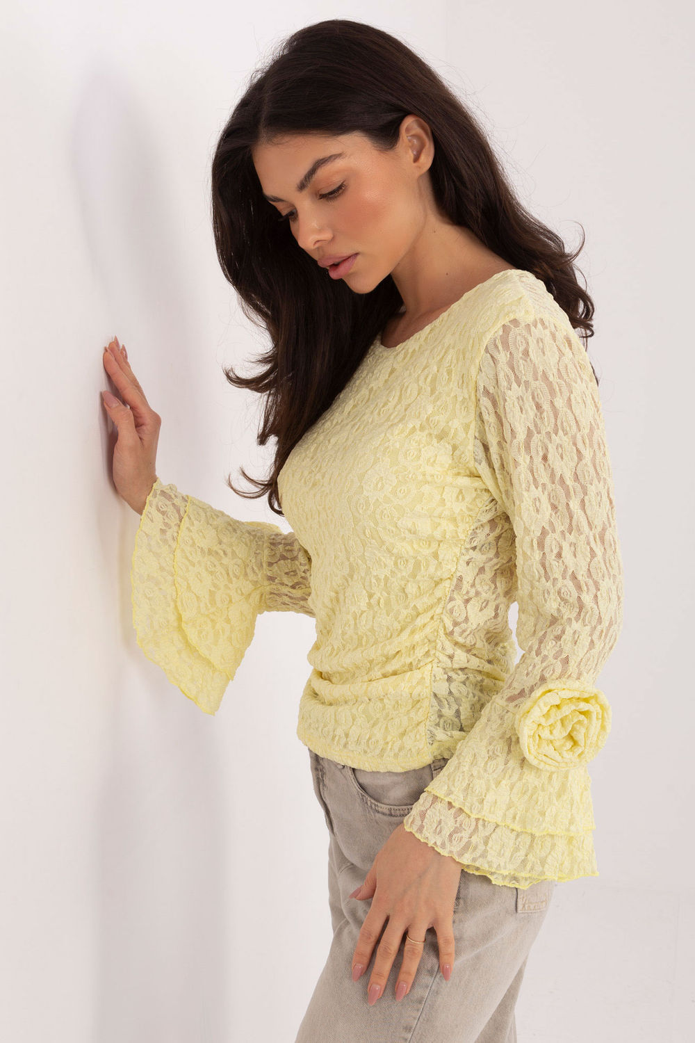 Bluzka Model IT-BZ-22122.85 Light Yellow - Italy Moda - obrazek 2
