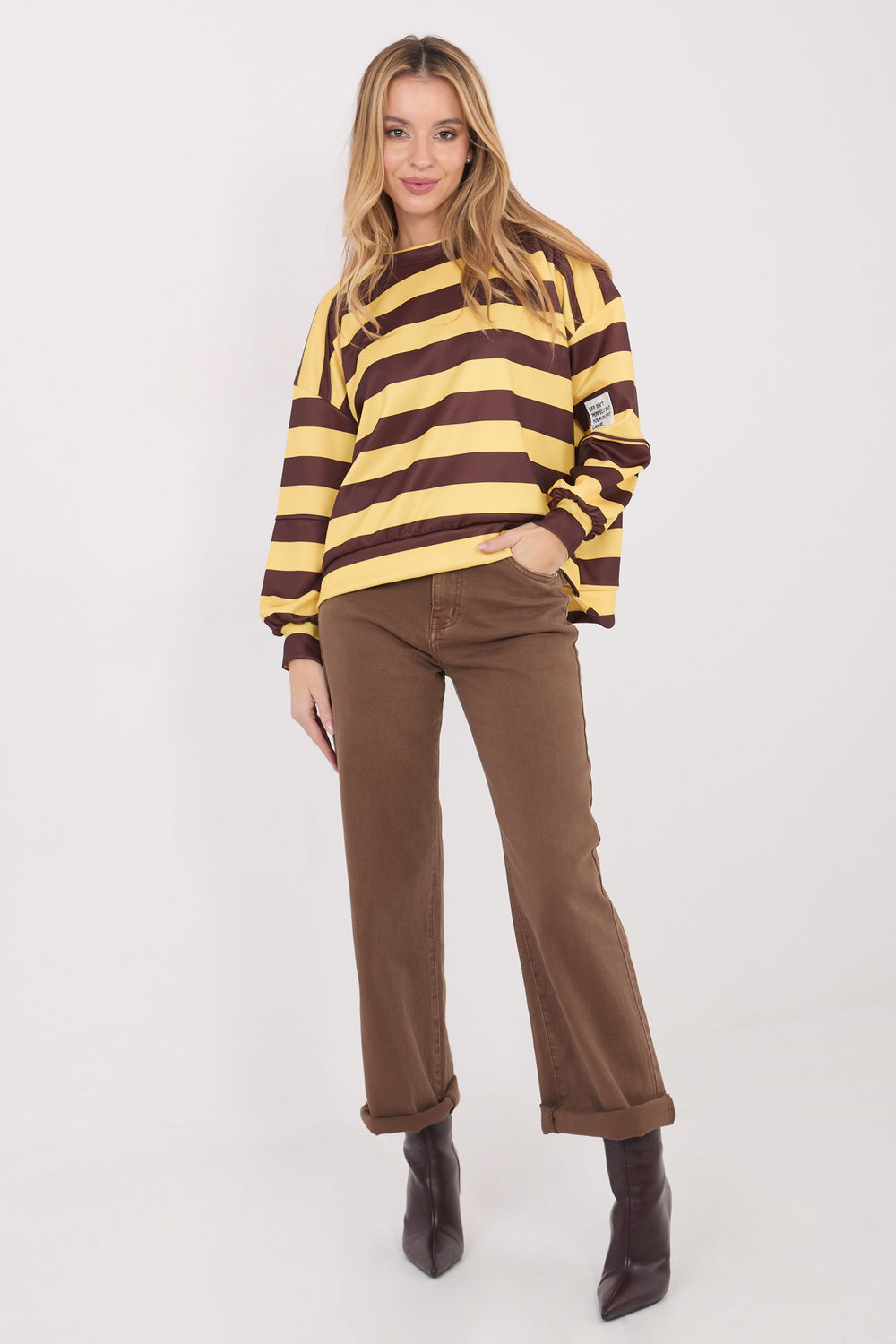 Bluza Damska Model IT-BL-9780.26 Brown - Italy Moda - obrazek 2