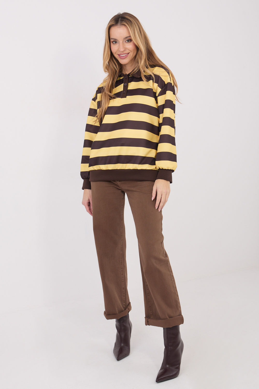 Bluza Damska Model IT-BZ-9980.16 Yellow - Italy Moda - obrazek 2