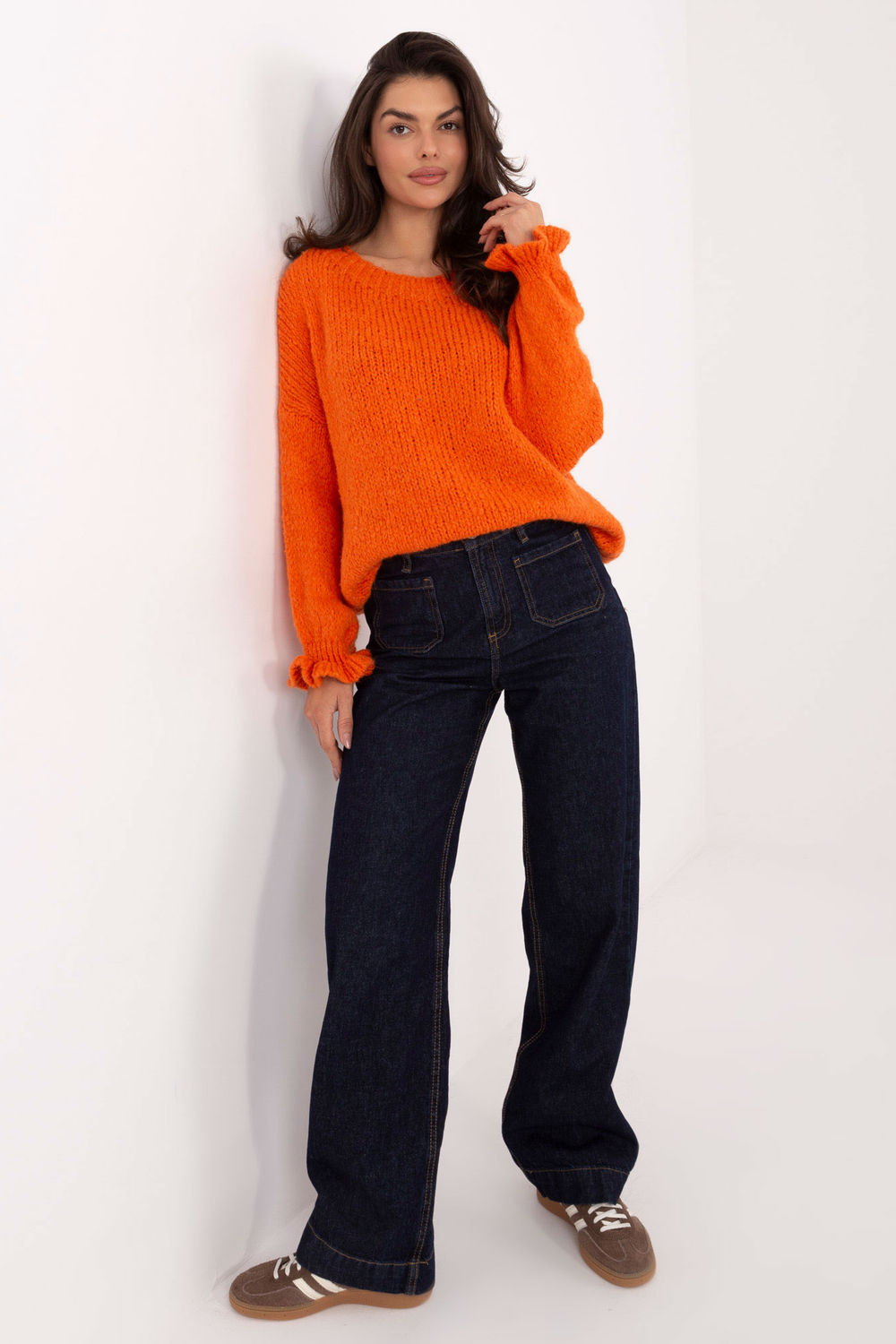 Sweter Damski Model MI-SW-2912.10X Orange - Italy Moda - obrazek 2