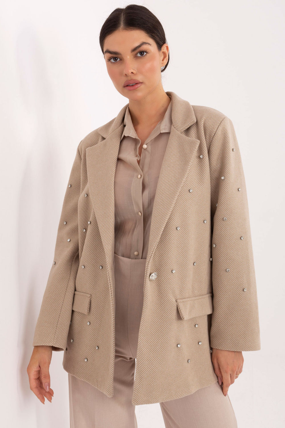 Marynarka Model IT-MA-18365.97 Beige - Italy Moda