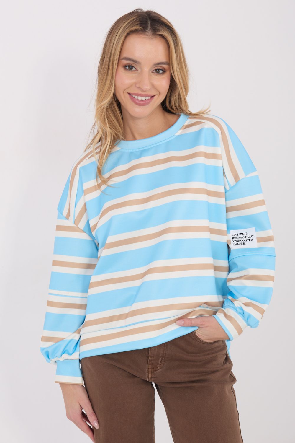 Bluza Damska Model IT-BL-9780-1.48 Light Blue - Italy Moda - obrazek 4
