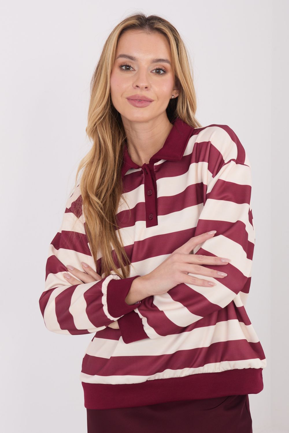 Bluza Damska Model IT-BZ-9980.16 Bordo - Italy Moda - obrazek 4