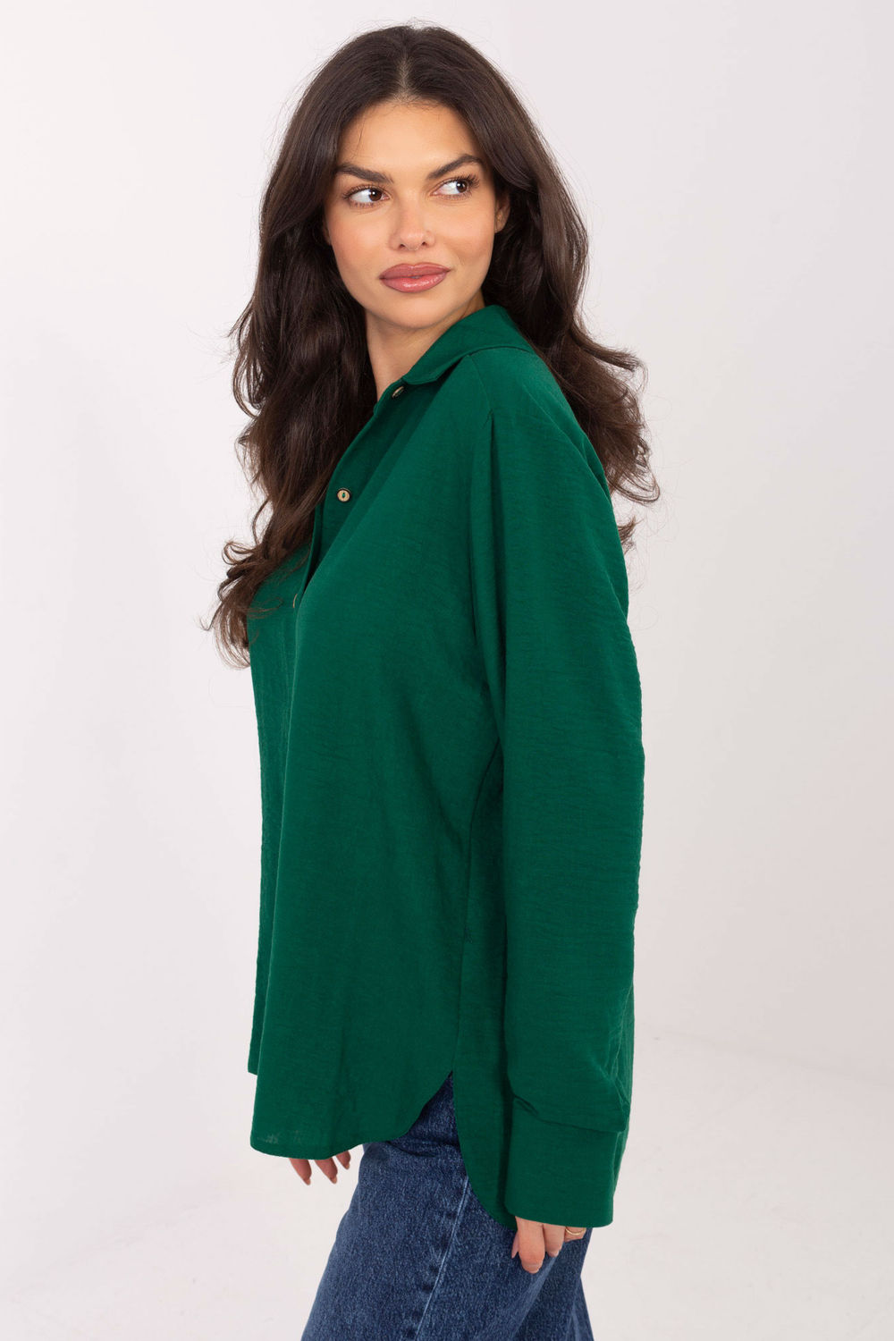 Koszula Damska Model LK-KS-510109.70 Dark Green - Lakerta - obrazek 2