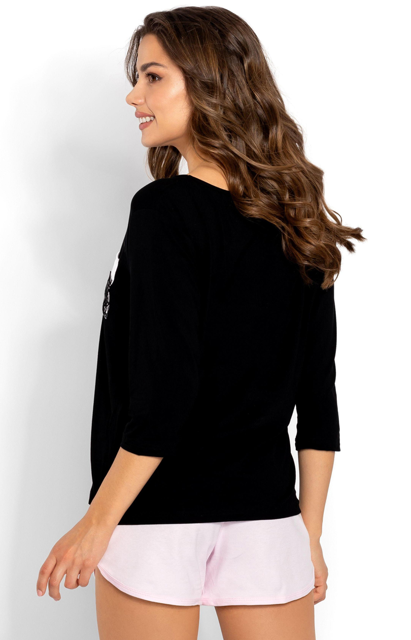 Piżama Damska Model Amanda 223875 Black/Pink - Momenti Per Me - obrazek 4