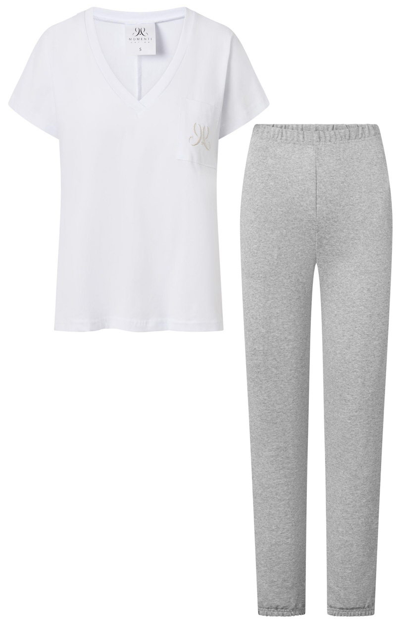 Piżama Komplet Model Chill Out 175686 White/Grey - Momenti Per Me - obrazek 4