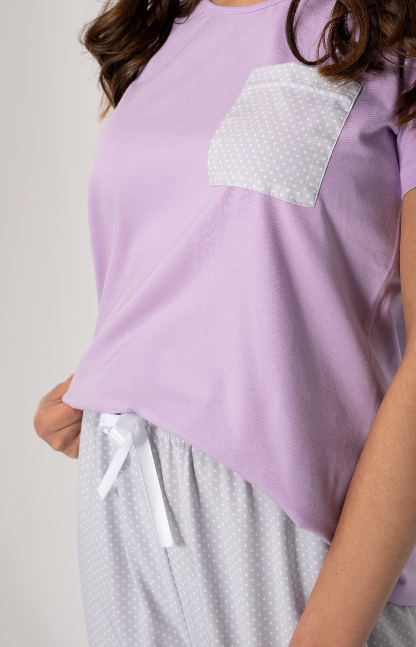 Piżama Damska Model Caroline 223854 Lila/Grey - Momenti Per Me - obrazek 4