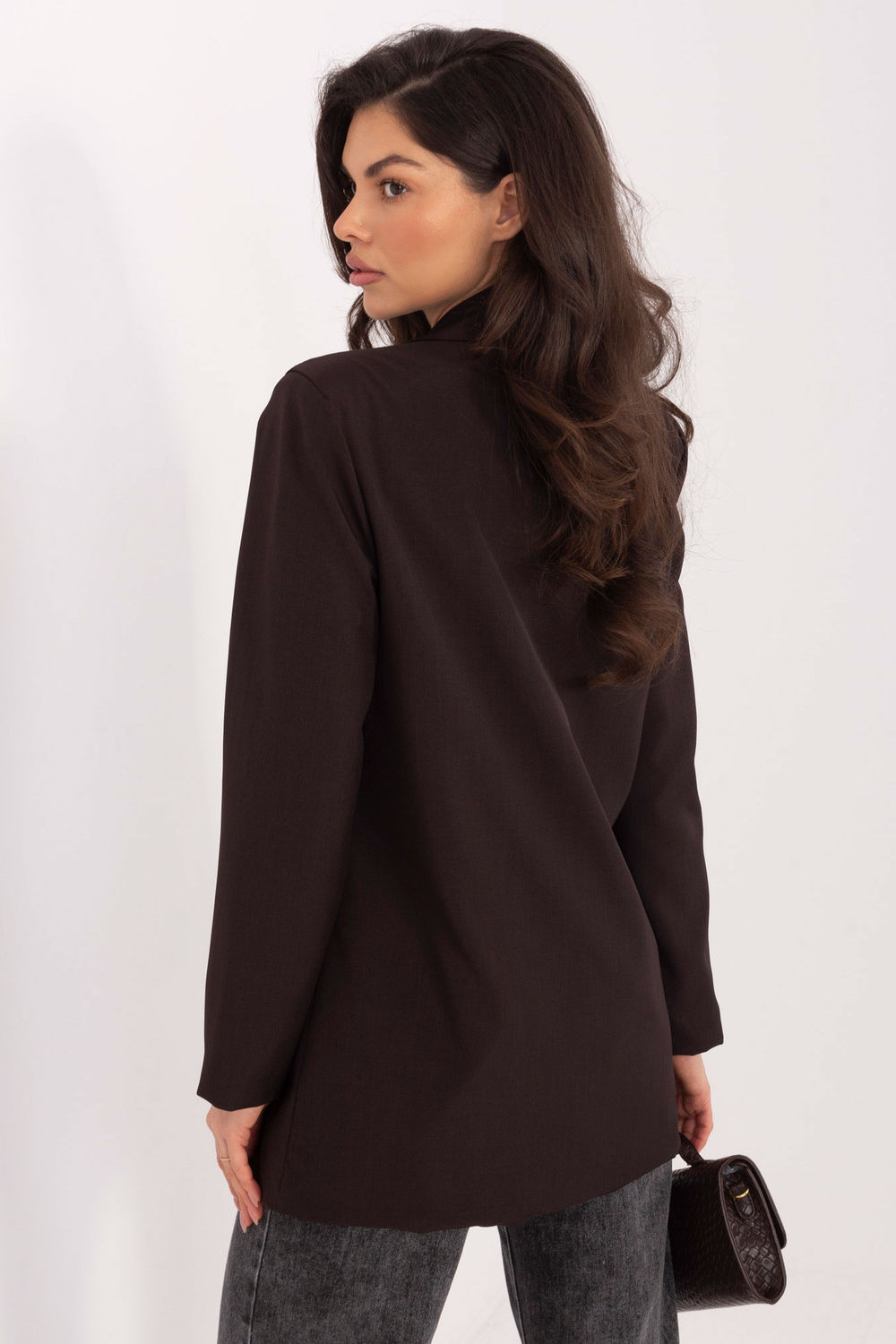 Marynarka Model IT-MA-FL8315.85 Dark Brown - Rue Paris - obrazek 3