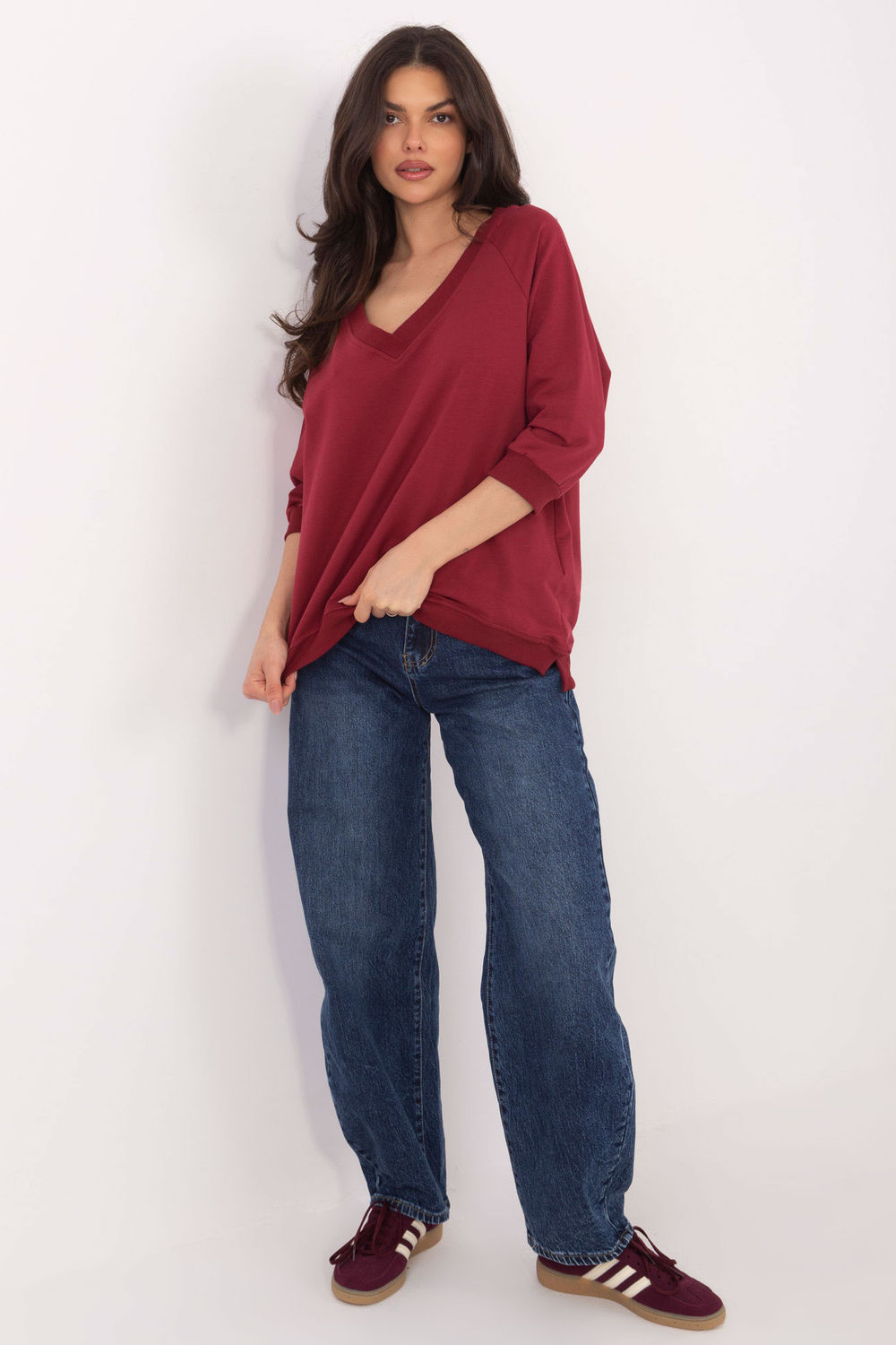 Bluza Model RV-BL-5676.09 Bordo - Rue Paris - obrazek 2