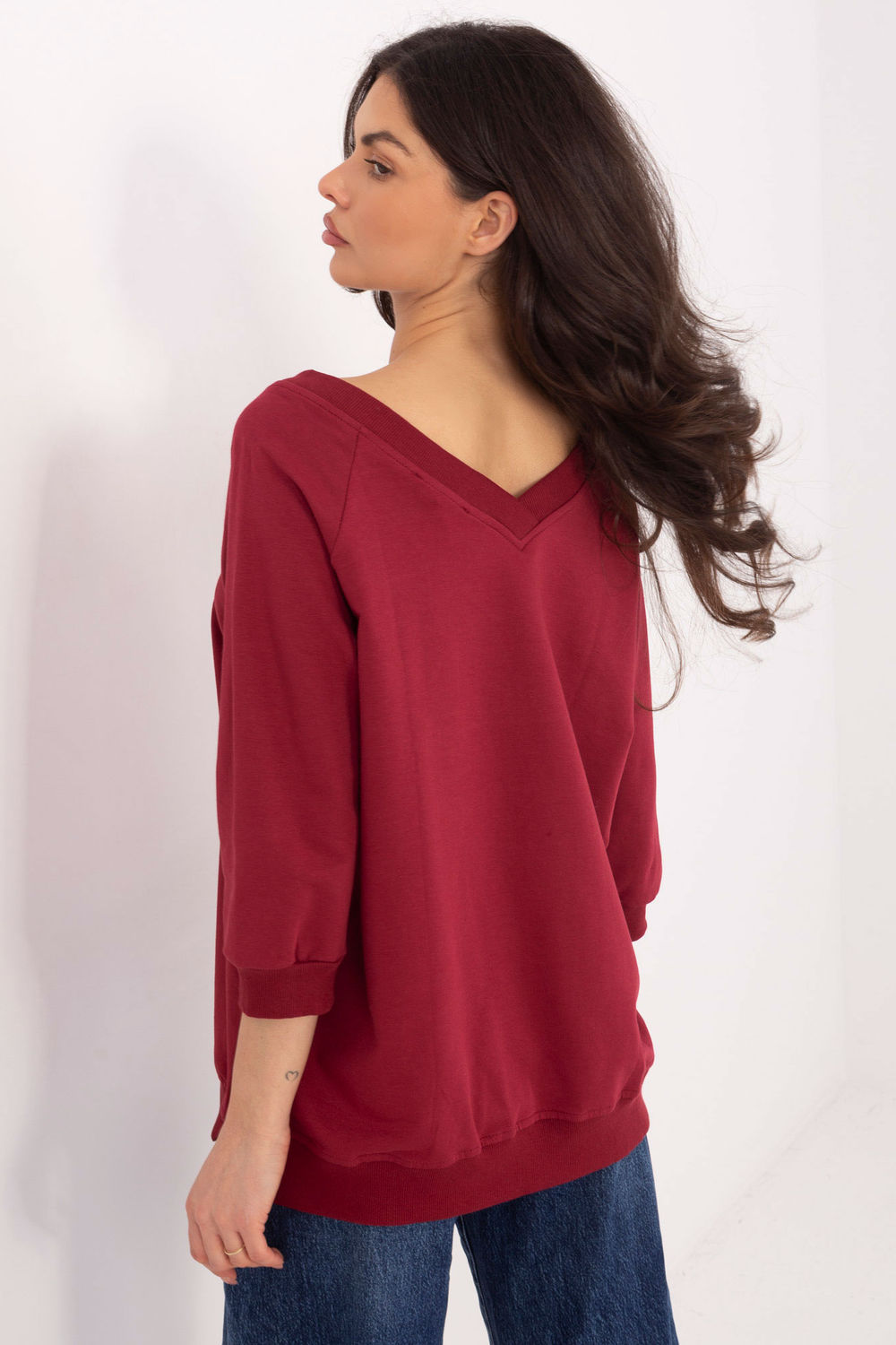 Bluza Model RV-BL-5676.09 Bordo - Rue Paris - obrazek 3