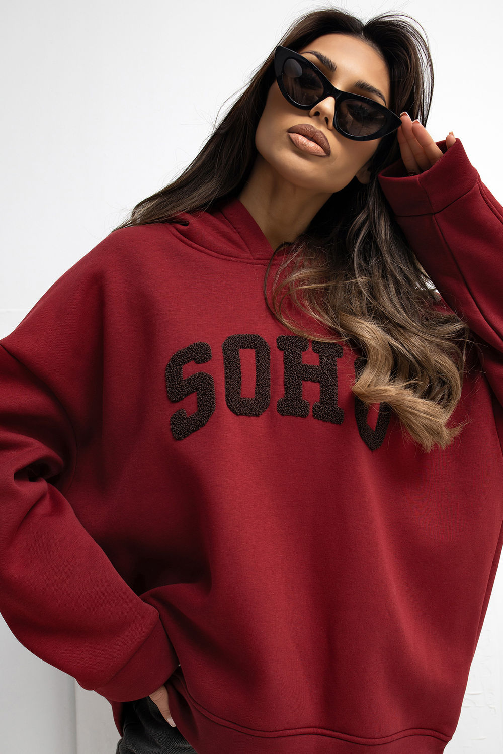 Bluza Damska Model RV-BL-A1043.17 Bordo - Rue Paris - obrazek 4