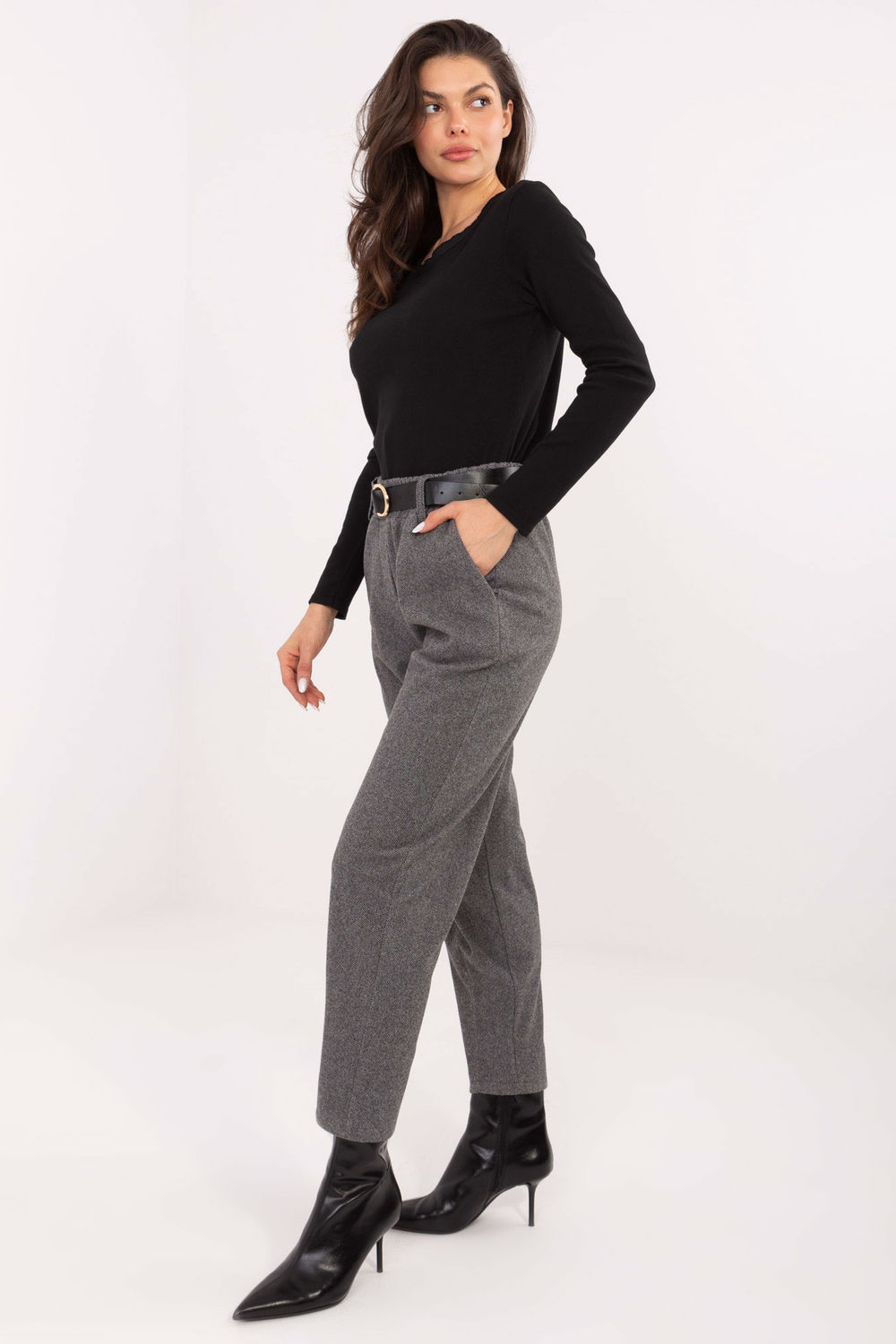 Spodnie Damskie Model IT-SP-FL9767.81 Dark Grey - Rue Paris - obrazek 4