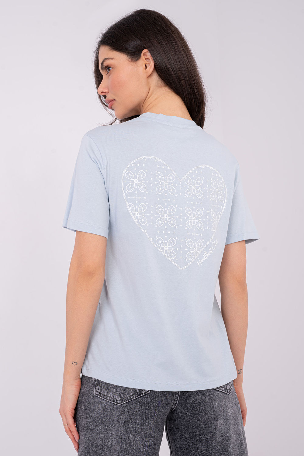 Tshirt Damski Model D12022M02853A Light Blue - Sublevel - obrazek 3