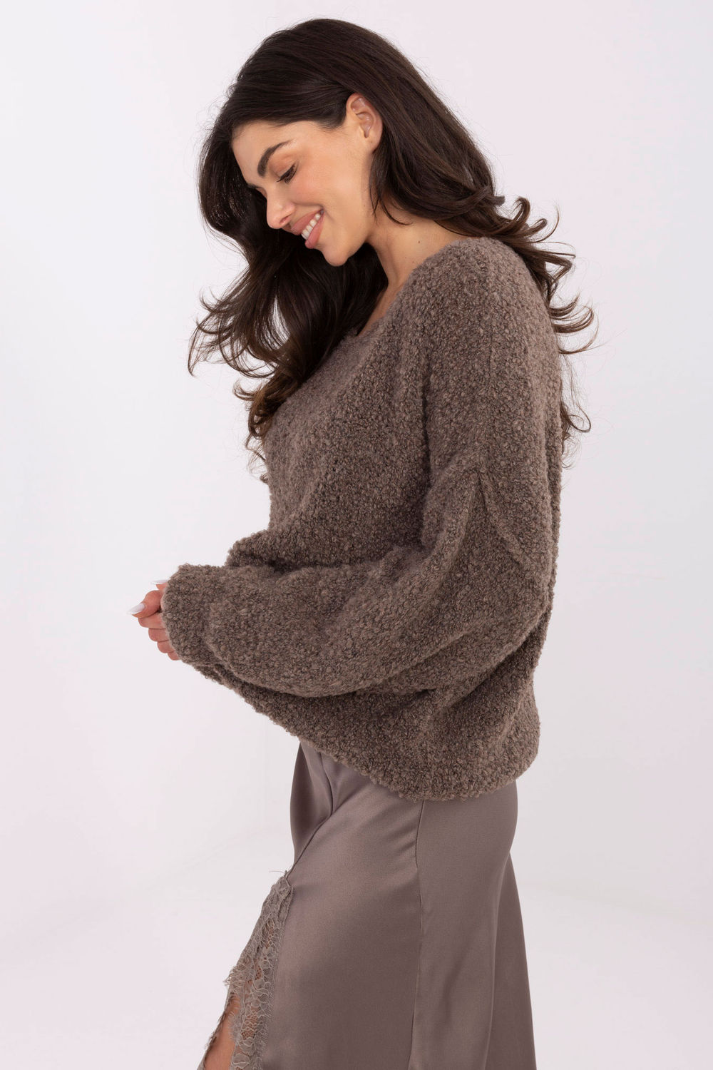 Sweter Damski Model IT-SW-72806.75 Brown - Italy Moda - obrazek 4