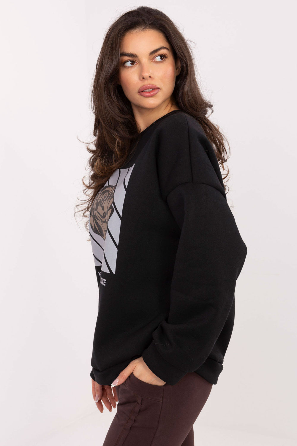 Bluza Damska Model MI-BL-4216.15 Black - Italy Moda - obrazek 2