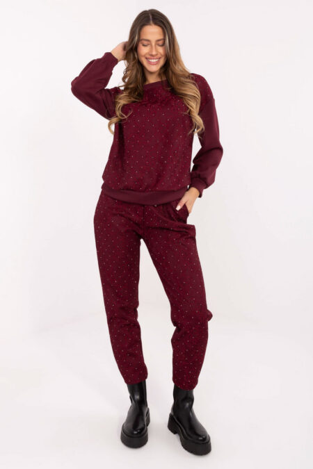 Spodnie Komplet Model IT-KMPL-9850.14P Bordo - Italy Moda
