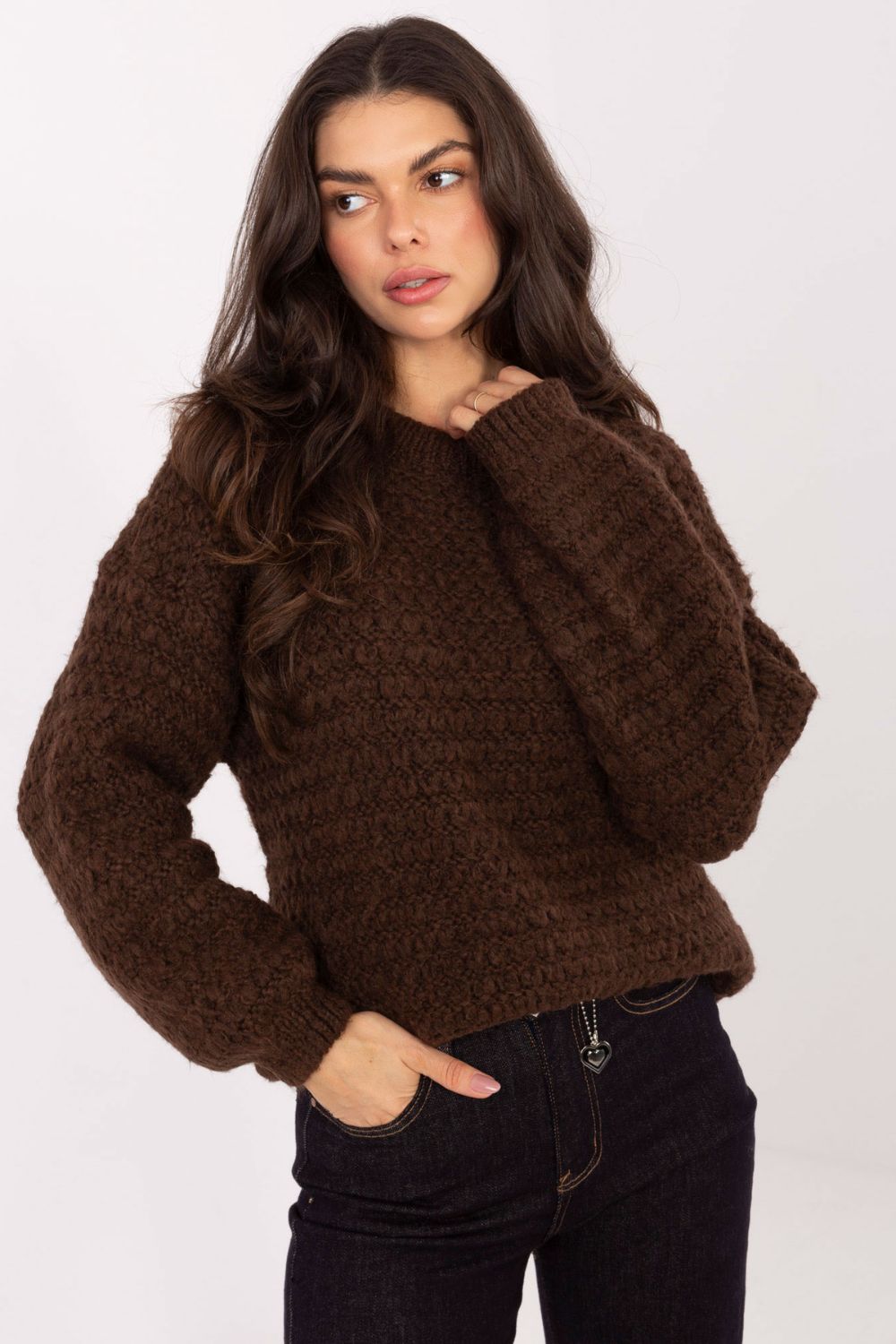 Sweter Damski Model MI-SW-1028.22 brown - Italy Moda - obrazek 4