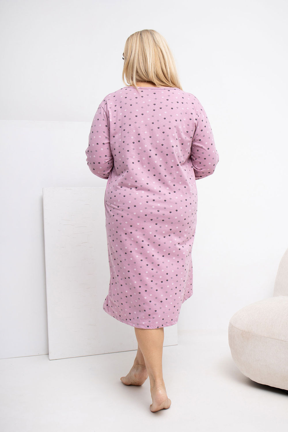 Koszula Nocna Plus Size Model DU-KN-FP-607.04P Dark Pink - Forever Pink - obrazek 3