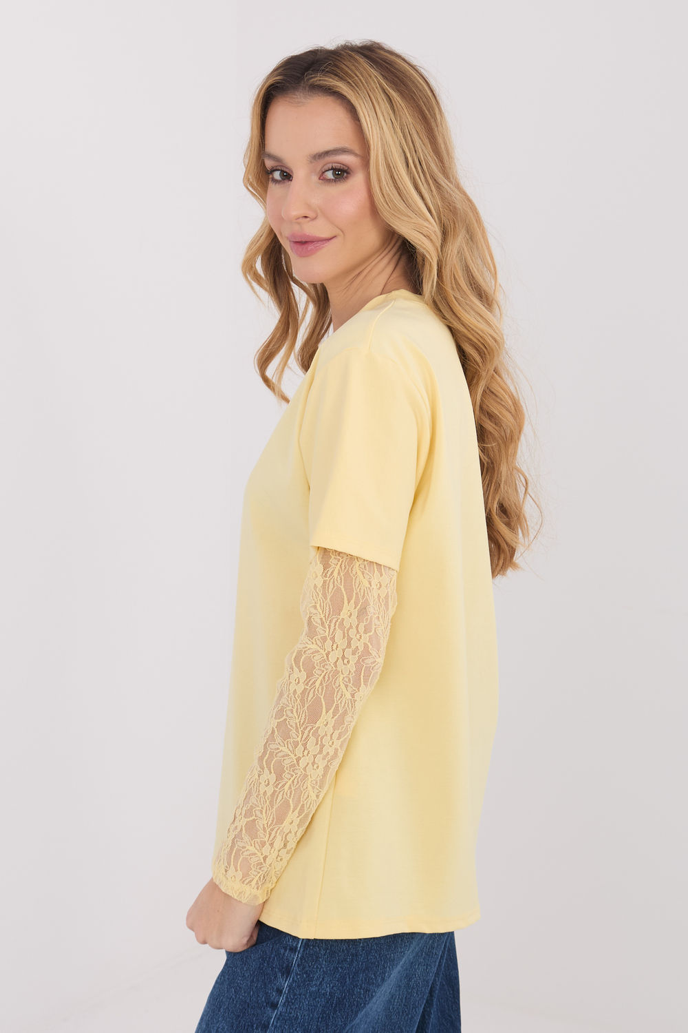 Bluzka Model MI-BZ-4227.61 Light Yellow - Italy Moda - obrazek 3