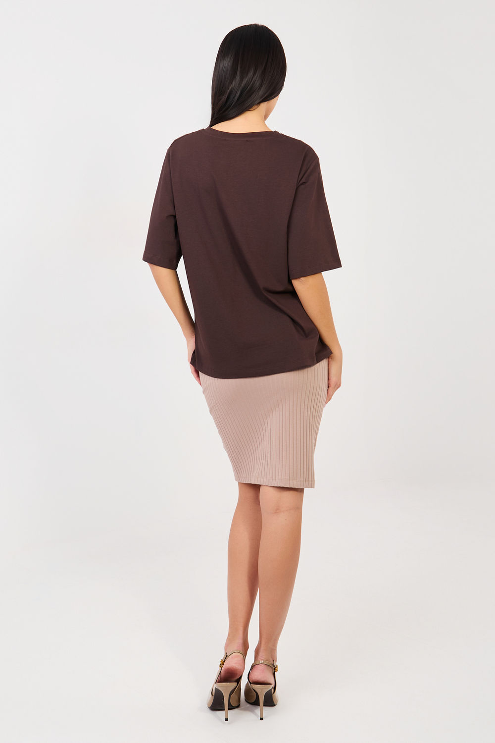 Spódnica Model RV-SD-A1058.71 Dark Beige - Rue Paris - obrazek 3
