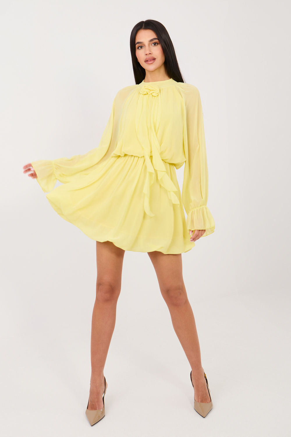 Sukienka Model MI-SK-A1554.67 Light Yellow - Rue Paris - obrazek 2
