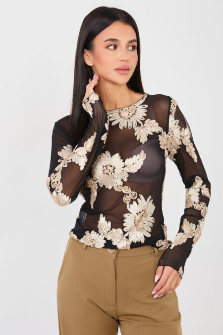 Bluzka Model IT-BZ-22125.60 Black/Beige - Italy Moda