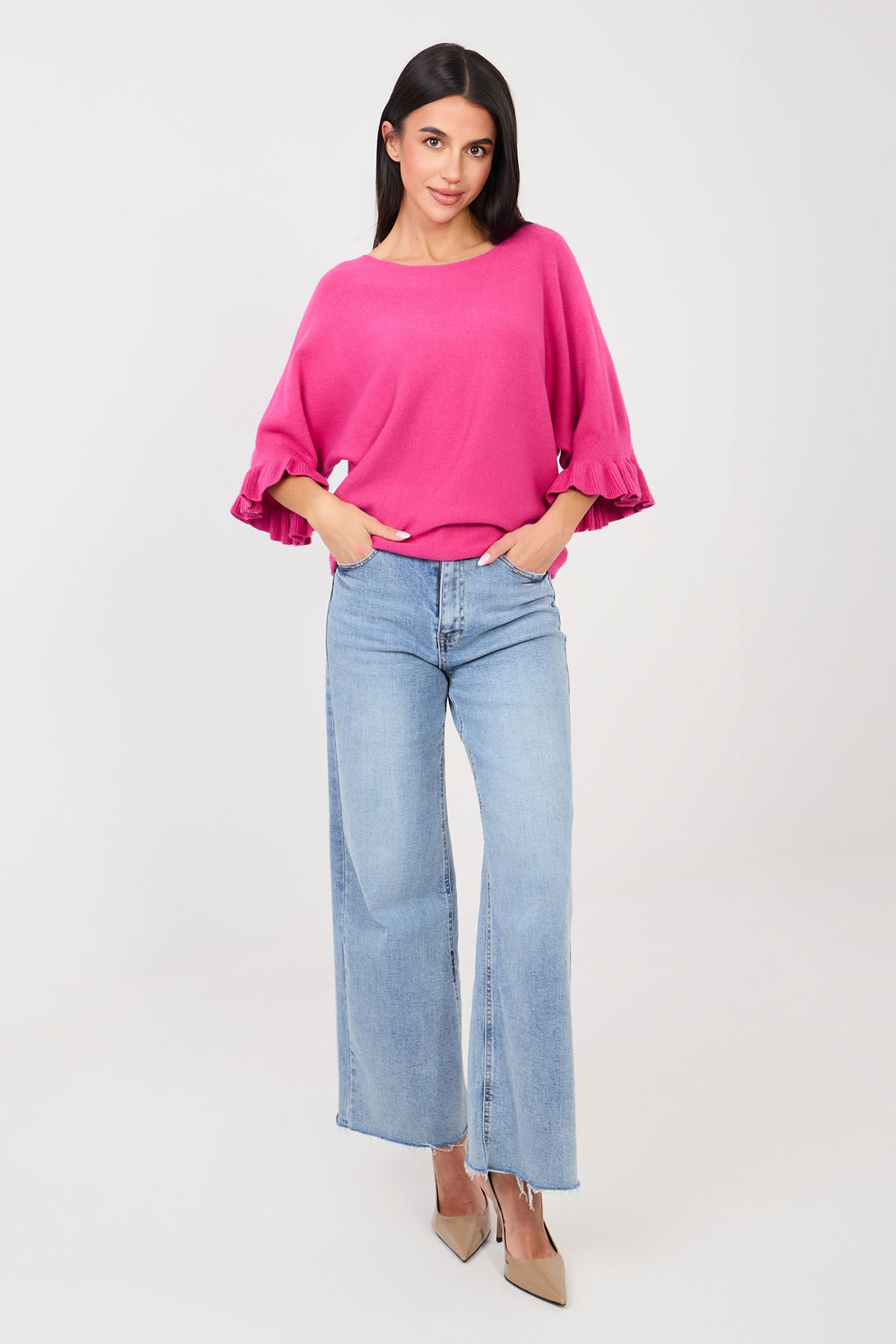 Sweter Damski Model IT-SW-99244.65 Fuksja - Italy Moda - obrazek 2