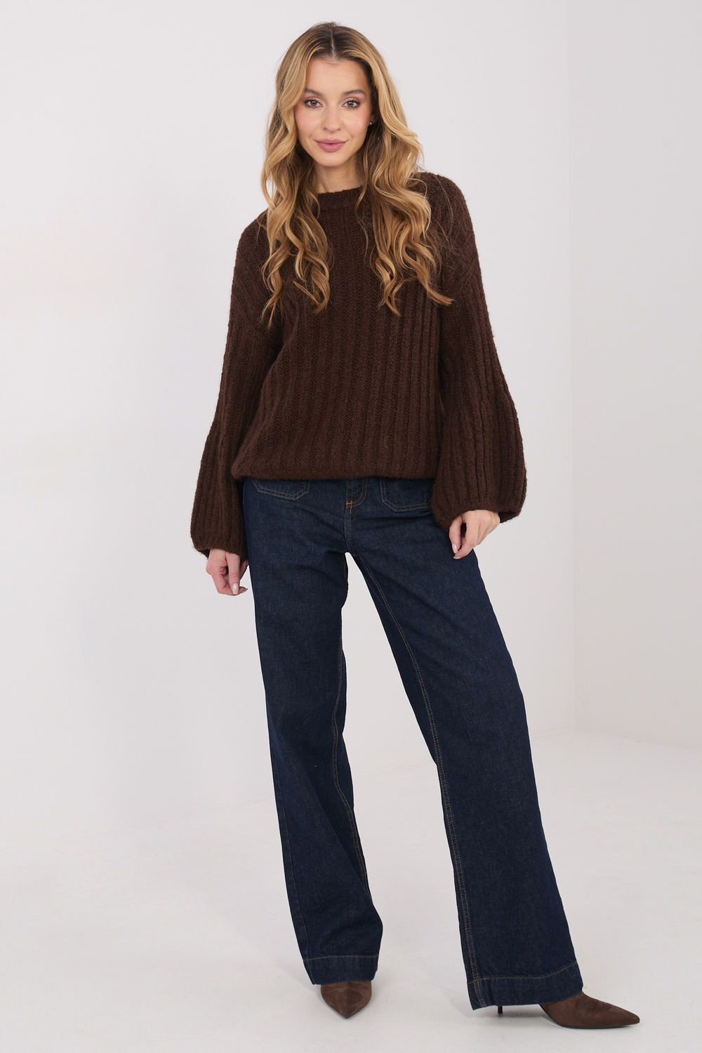 Sweter Damski Model MI-SW-1215.51 Brown - Italy Moda - obrazek 2