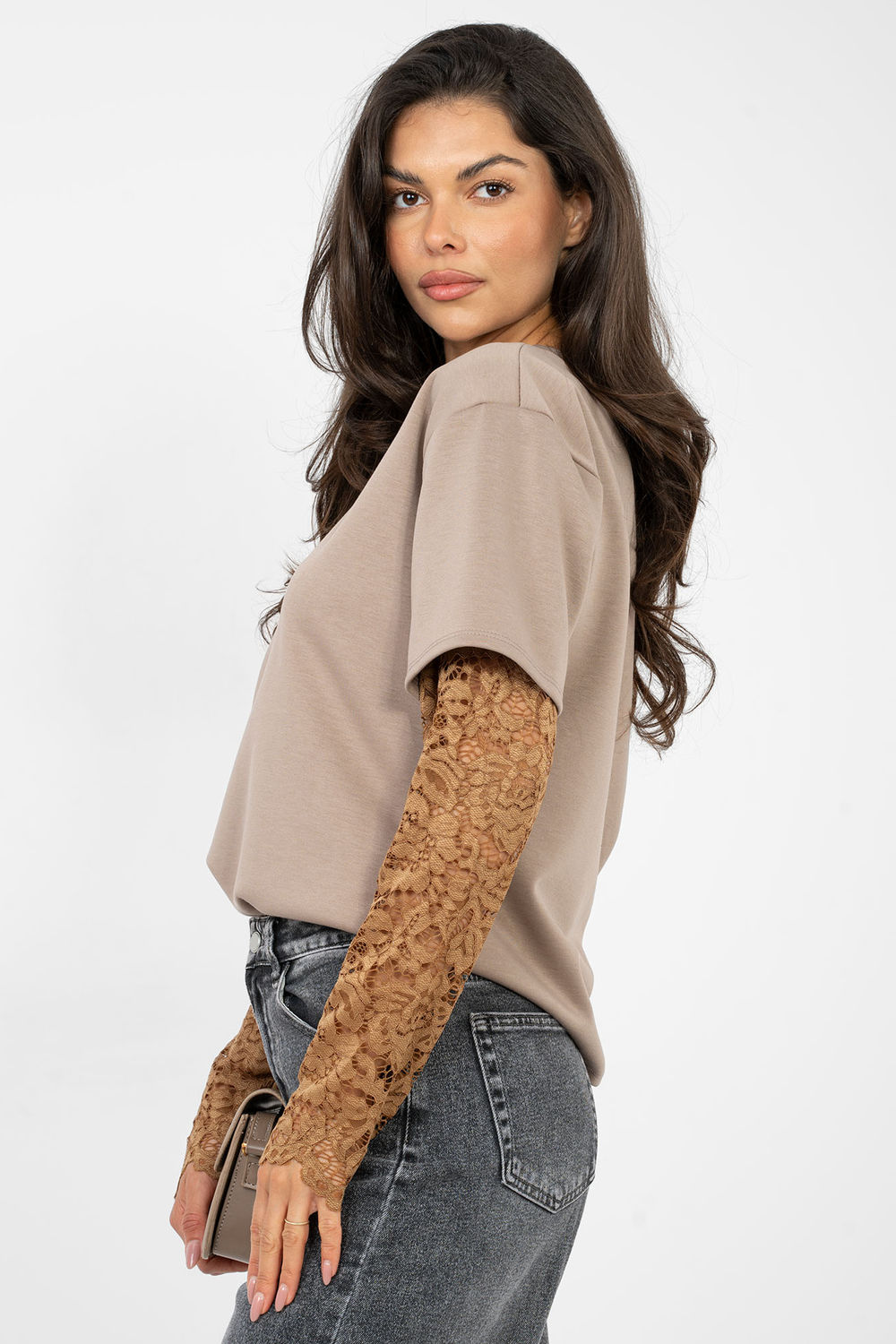 Bluzka Model IT-BZ-22128.27 Dark Beige - Italy Moda - obrazek 2