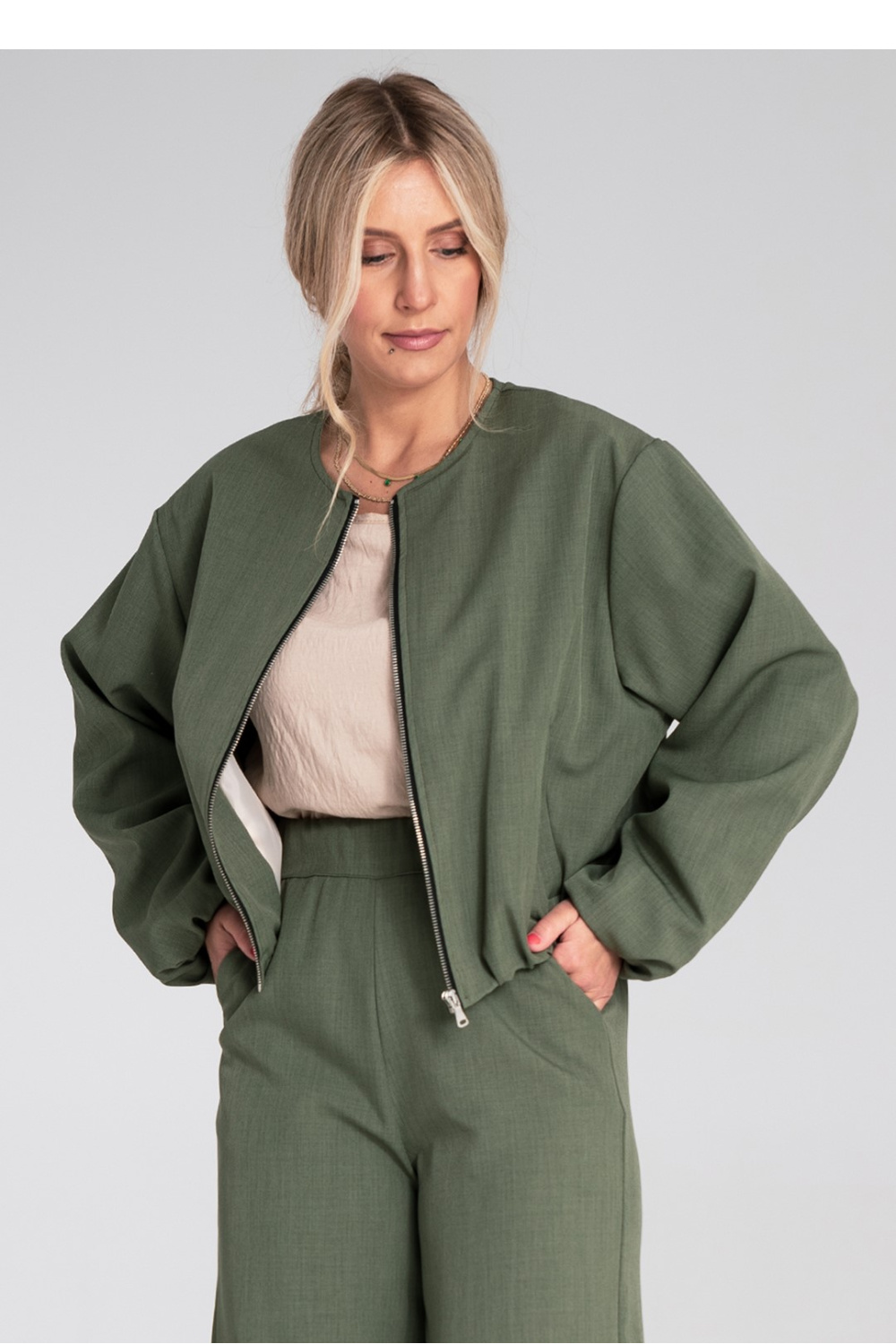 Kurtka Damska Model M1198 Green - Figl - obrazek 2