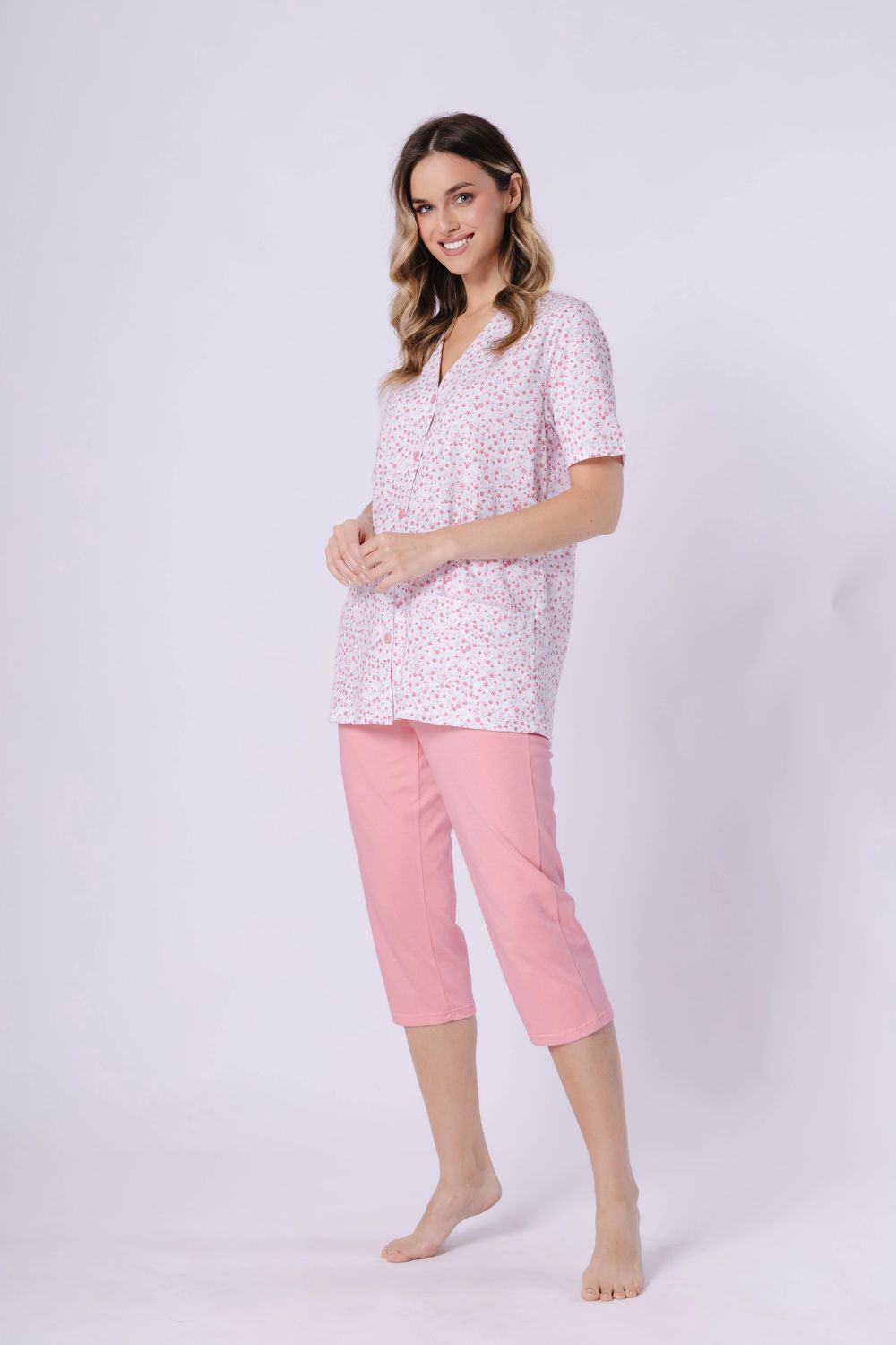 Piżama Damska Model Odetta 1722 Coral/White - M-Max - obrazek 2