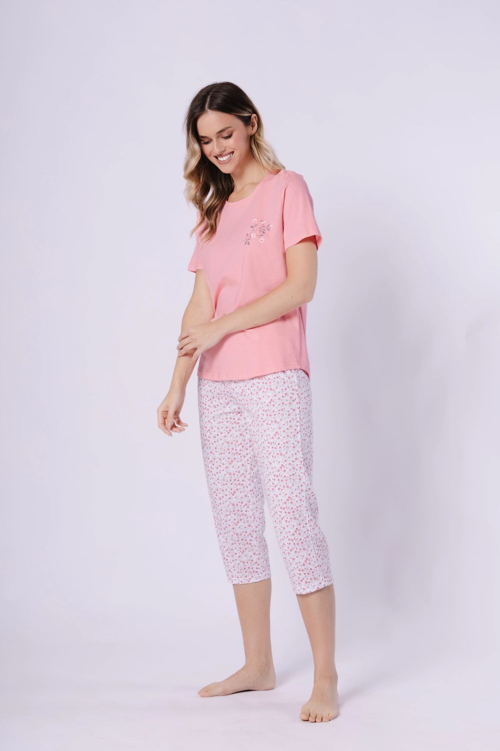 Piżama Damska Model Oksana 1721 Coral/White - M-Max - obrazek 2