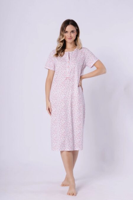 Koszulka nocna Koszula Nocna Model Oriana 1723 Coral/White - M-Max