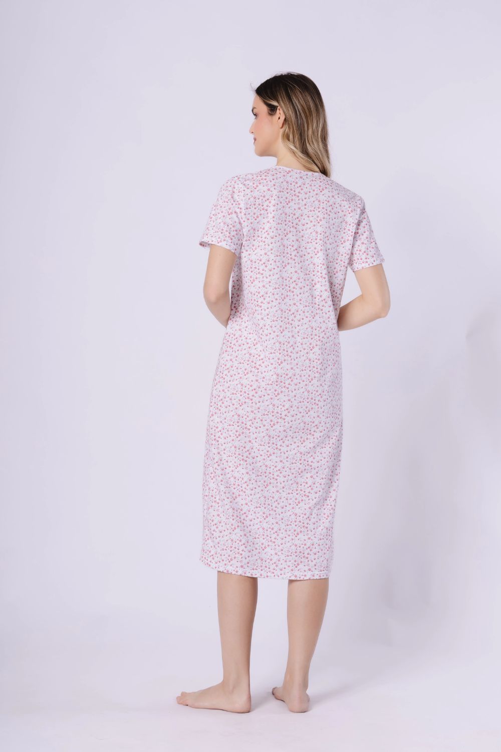 Koszulka nocna Koszula Nocna Model Oriana 1723 Coral/White - M-Max - obrazek 3