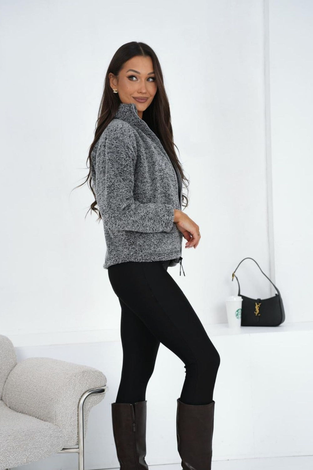Bluza Damska Model CS-BL-BT1033.09 Dark Grey - Factory Price - obrazek 2