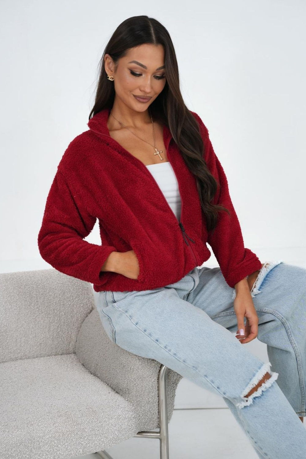 Bluza Damska Model CS-BL-BT1033.04 Dark Red - Factory Price - obrazek 3