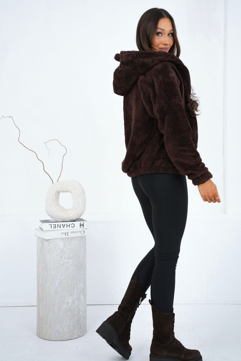 Bluza Damska Model CS-BL-BT1030.00P Dark Brown - Factory Price - obrazek 3
